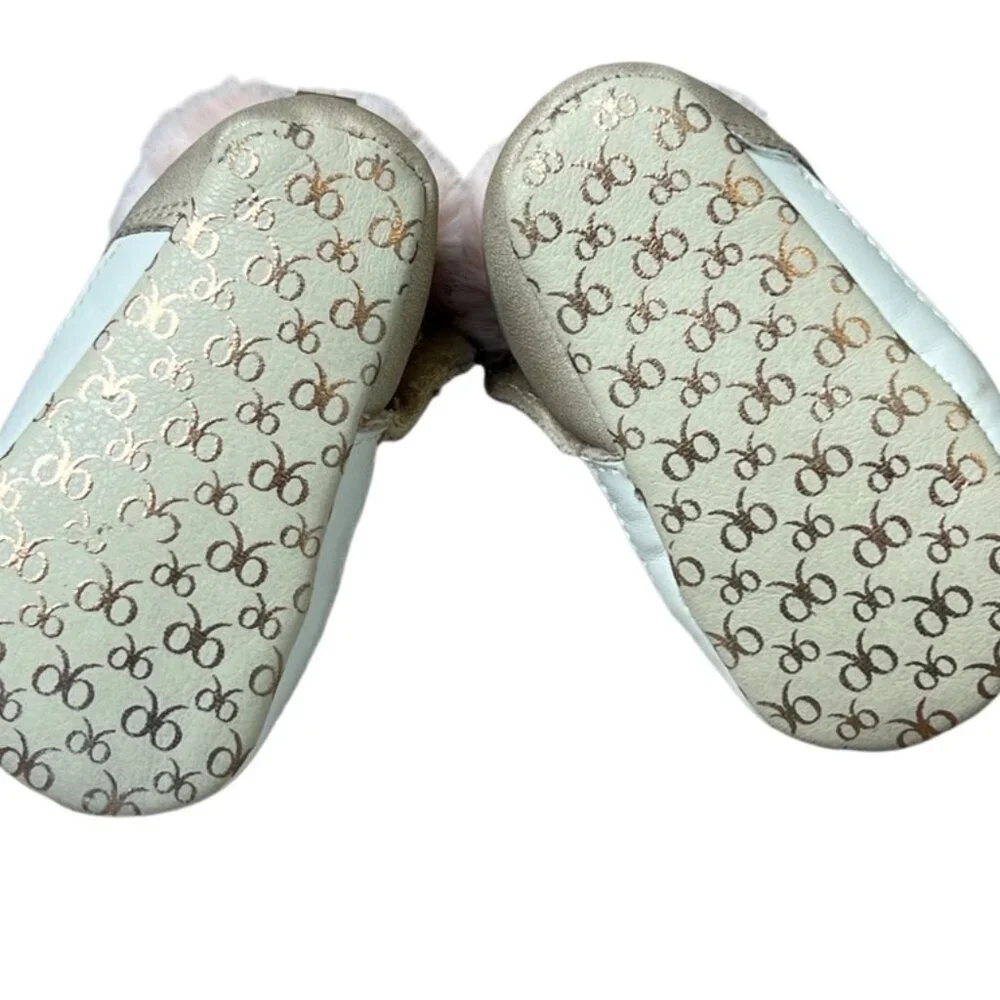 Nine West‎ Baby Lucy Rose Gold Faux Fur Booties 1 Shoes Snow Princess Feminine